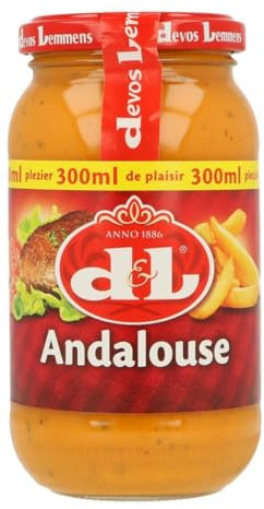 D&L Andalouse Sauce - 8x 300ml Glas - belgische Grill-Soße aus Tomaten aus Andalusien leicht pikante Würz-Sauce von Devos & Lemmens, zu Burger & Pommes, Steak, gegrilltem Fleisch, Fisch und Wraps