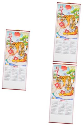STOBOK 3stücke Schlangenjahr Wandkalender Hochauflösender Chinesischer Kalender Dekoratives Wandaccessoire Für Zuhause Und Büro Platzsparend Und Leicht Aufzuhängen