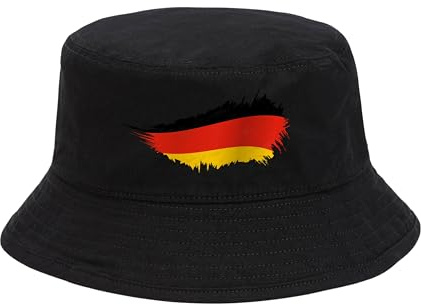 dalerno Deutschland Hut EM Fußball 2024 Herren Damen Anglerhut Fischerhut Bucket Hat Europameisterschaft Germany Fanartikel DE Public Viewing EM Deko Kappe Mütze Männer Frauen Fussball Flagge Gold