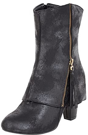 Stivale Donna Stivali Donna Alti Fino alla Coscia Scarpe Donna Estive Stivali Moto Donna Rialzati Stivali Biker Donna Stivali Alti Neri Donna Boots al Polpaccio Anfibi Invernali