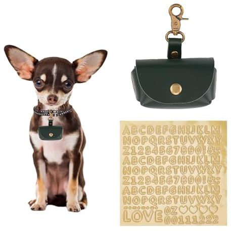 NICENEEDED Dunkelgrüne Tasche Für Den Eheringträger Für Hundehalsband Ringbox Aus PU Leder Für Eheringe Ringhalter Für Paare Für Haustiere