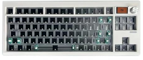 Jrifedptry GMK87 Tastiera Meccanica KIT con Schermo Display RGB Retroilluminato Struttura Guarnizione Gaming Hot Swap Tastiera Bianco