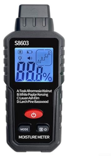 Gdfnmogo Digital Wood Moisture Meter, Moisture Dampness Meter Damp Detector Tester For Wood Walls Firewood Log Floor Caravan, With Backlit LCD Display