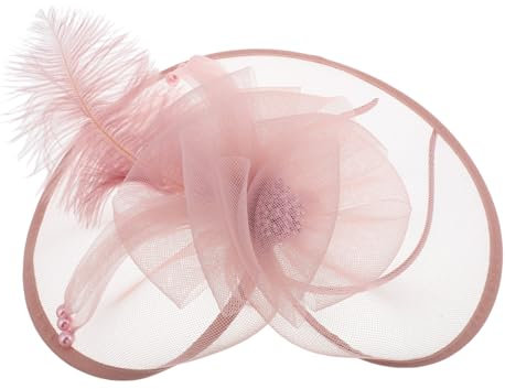 Beavorty Federhut Bezaubernder Teehut Haarspangen Für Damen Haarband Zum Waschen Des Gesichts Party -requisiten Schmücken Reize Damenhut Mädchen Haarzubehör Plüsch Rosa Polyester