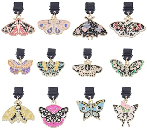HOBBIESAY Phone Plug Charms Cute Dust Plug Charms Kawaii Charging Port Charm Type-C Port Dust Plugs with Alloy Enamel Pendants for Handmade Phone Accessory Gifts