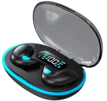 Cuffie Bluetooth a conduzione ossea per dormire e sport, con cancellazione del rumore 5.3, display digitale a LED e custodia di ricarica