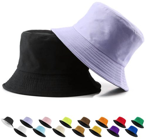 LUKIUP Fischerhut Damen, 2 in 1 Wendbares Sommerhut, anglerhut Damen Sonnenhut, Breite Krempe Outdoor Sonnenhut Flat Top Cap zum Angeln Wandern Strandsport