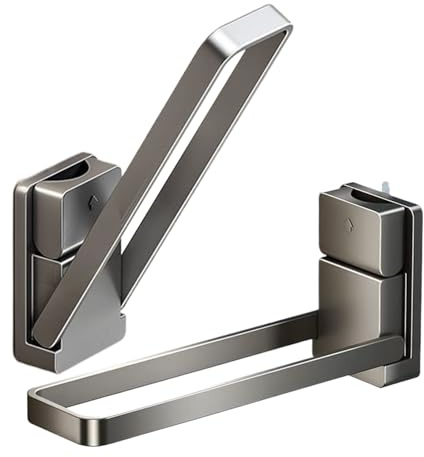 Lot de 2 barres porte-serviettes à ventouse, sans perçage, pour salle de bain, design de ventilation intelligent, rangement peu encombrant pour cuisine, dortoir, appartement et hôtel