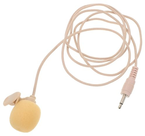 UPKOCH Tragbares Lavalier Kondensatormikrofon mit 3, 5-mm Klinkenstecker | Beige, Clip On Design, Hohe Empfindlichkeit und Rauschunterdrückung, für Business und Online Meetings