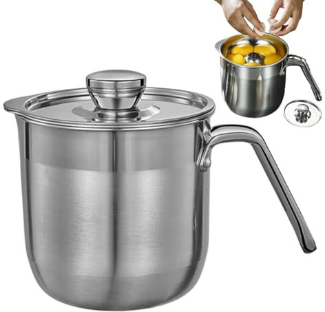 Separatore di uova crude - Larges Capacità separatori in acciaio inossidabile con manico e coperchio | Strumenti di separatore multi-uova per preparazioni di cottura, cottura e pasti, accessori per le