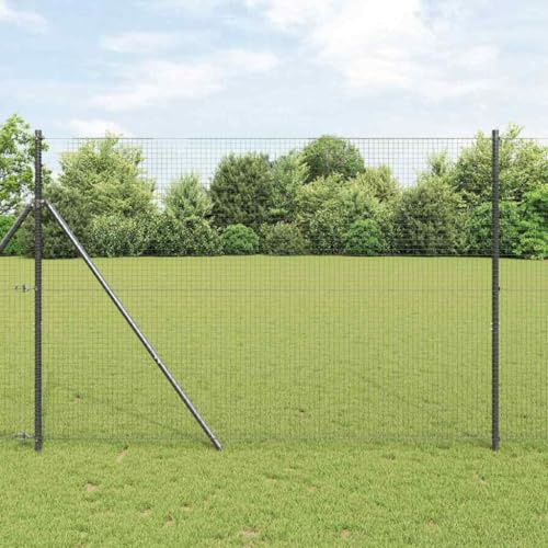 QJBSAVVA Geschweißter Stahldrahtzaun Grau 160 x 1000 cm Modernes Design Robuste Gartenumzäunung für Hunde Katzen & Pflanzen Garten Balkon und Terrasse