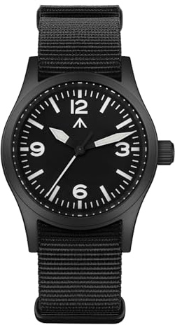 Militado ML05 ML05B 38mm Vintage Felduhren Für Männer, VH31 Schweigende Sekunde/515/Miyota Super 2035 Quarzwerk, Gewölbtes Saphirglas Mit AR-Beschichtung, C3 Super-Leuchtmasse, 100M Wasserdicht