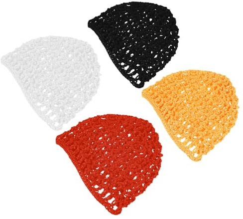 GALPADA Red para Envolver el Cabello de Mujer 4 Piezas Gorro de Malla Tejido de Rayón Elástico y Transpirable Adecuado para Dormir y Cuidado del Cabello Rizado