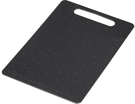 Chef Aid Planche à découper effet granit 35 x 24 cm, élégante et durable, facile à nettoyer, idéale pour un usage quotidien, noir