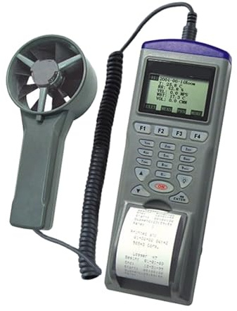 AZ9871 anemometer flow data recorder with printing function