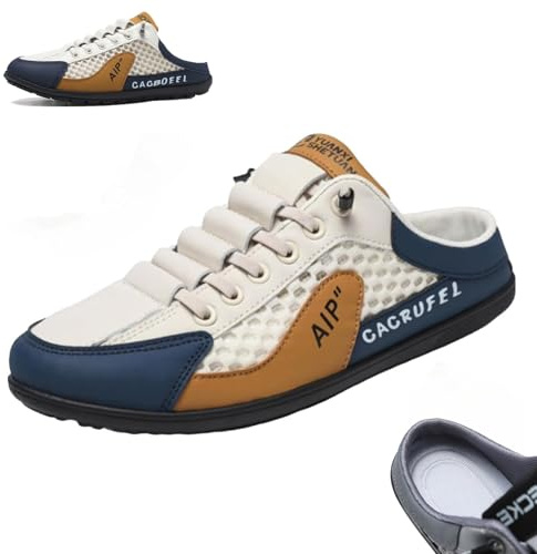 Topmis Pantoufles de Sport d'été à Enfiler for Hommes, Baskets Dos Nu for Hommes, Mules décontractées, Chaussures de Plage légères à Enfiler for l'été(Khaki,43EU)