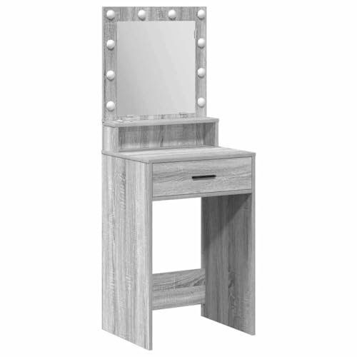 Mokuyary Tavolo da toilette con cassetto grigio Sonoma 50 x 41 x 135 cm, tavolo da toeletta trucco per camera da letto 865096