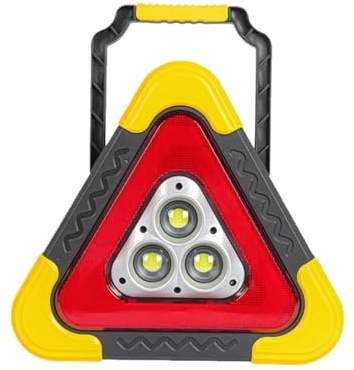 ISSRDFEQ Señal de Emergencia triángulo Luces Triangulares solares 2 en 1, triángulos de Advertencia para Coche, triángulo Seguridad portátil con luz 4 Modos(L)
