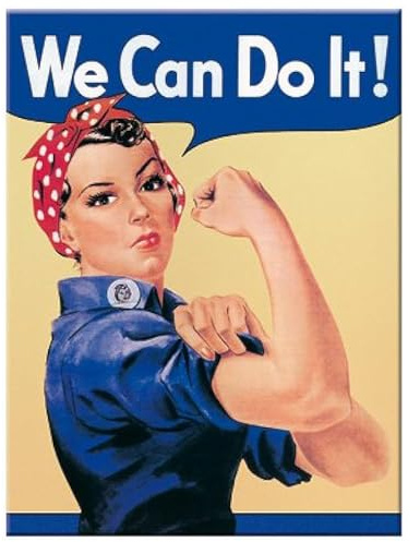 Nostalgic-Art Retro Kühlschrank-Magnet, 6 x 8 cm, We can do it – Geschenk-Idee für Starke Frauen, aus Metall, Vintage Design | aus Metall, Vintage Design, Geschenk-Idee für starke Frauen