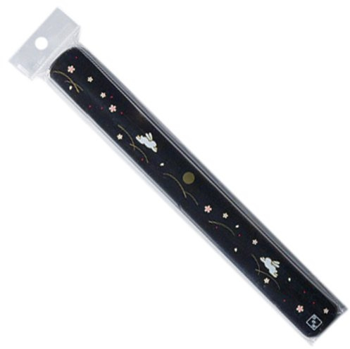 Japanese Chopsticks Case (Rabbit Design, Black/gold)