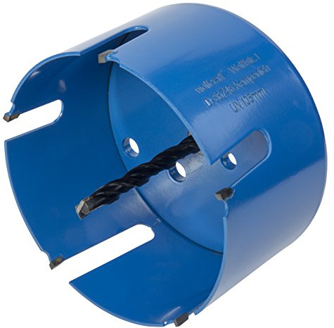 wolfcraft Universallochsäge mit Spanndorn, vormontiert I 3887000 I Vielseitig einsetzbar in unterschiedlichsten Materialien, Schnitttiefe 60 mm, ø105mm