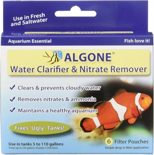 Algone Media Aquarium Water Clarifier and Nitrate Remover Clear Small 125Gms