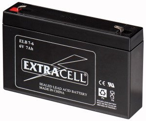 EXTRACELL Batteria Ricaricabile al Piombo SIGILLATA 6 Volt 7 Ah Marca