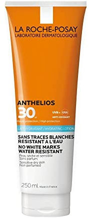 La Roche-Posay Anthelios hydratisierende Lotion LSF 30 extra wasserfest und Schweiß-resistent für empfindliche Haut, 250 ml Lösung