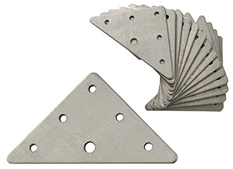 OMIDEAS 15 x Piastre di giunzione piatte triangolari (70 x 70 x 1.5) staffa angolare legno telaio assemblaggio piastra di fissaggio in acciaio