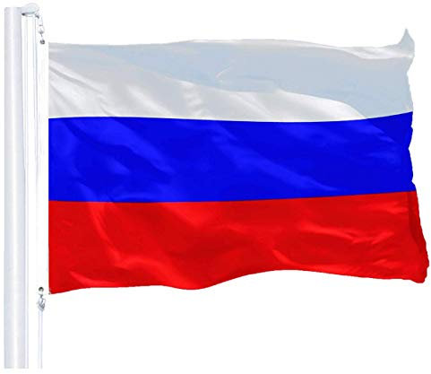 G128 rusia bandera de rusia 3x5 pies impreso latón ojales de poliéster 150d calidad de la bandera interior/exterior - mucho más gruesa más duraderas que las de poliéster 100d 75d