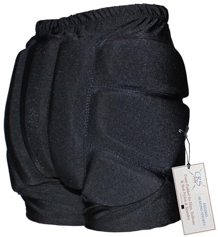 CRS Cross Pantalones Cortos Acolchados para Patinaje artístico Pantalones de protección contra Golpes para Patinar, en línea, Patinaje sobre Hielo, Snowboard y esquí. Protección contra Impactos y