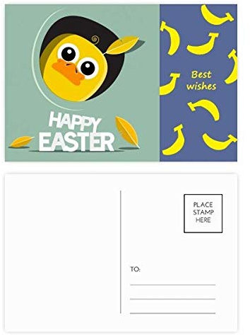 Happy Ostern Festival Gelbe Hühnerkultur Bananen Postkarten-Set Danksagungskarte Mailing Seite 20 Stück