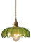 HJXDtech Lampadario a sospensione industriale vintage in vetro con paralume in loto Lampada da soffitto retrò in ottone E27 (Verde)