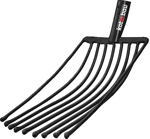 KOTARBAU Fourche à foin 9 dents Fourche à foin Fourche de jardin Fourche à fumier Fourche de jardin Fourche à bêche Fourche pour jardin Fourche pour jardin et agriculture