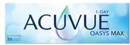Acuvue Oasys Max 1-Day Lentes diarias con tecnología TearStable y filtro de luz OptiBlue, +3.50 dpt, diámetro 14.3 mm, 30 unidades, adición, curva base 8.5 mm
