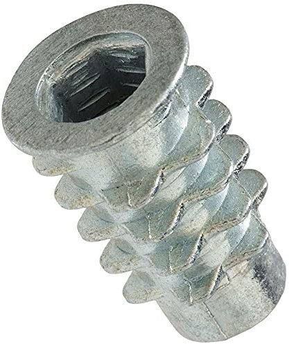 M4 M5 M6 M8 M10 Threaded Hex Drive Insert Fixing Type D Wood Screw Inserts Nuts Pack of 10 (M5 x 20mm)