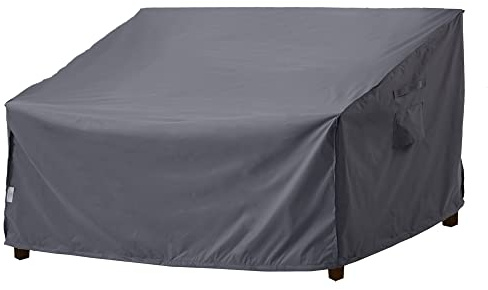 F&J Outdoors Garden Sofa Covers Waterproof 138x99x61/89cm Loveseat Cover | Patio Covers for Garden Furniture Bench 2 Seater Couch Protective Covers Rattan sofa Cover PU Coating UV-resistant Rainproof
