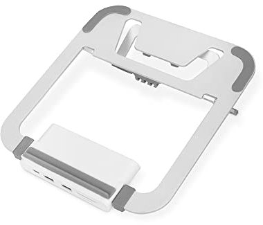 DIGITUS USB-C Docking Station Multiporta con Riser per Notebook - 8 Porte - 1x HDMI, 1x VGA (4K@30Hz) - 2x USB 3.0 / USB 2.0, 1x USB Type-C - RJ45 LAN, Lettore di schede - Argento