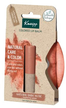 Kneipp, Bálsamo Labial con Color, Protector y Reparador Labial, Hidratante de Labios con Efecto Prolongado, Ingredientes Naturales, Pintalabios Color Natural Dark Nude