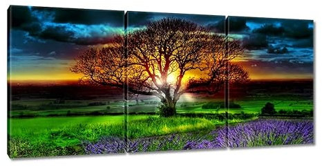 H2027M_PC3BI Tableau imprimé sur toile Motif arbre de vie 150 x 70 cm
