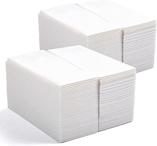 MORGIANA 200 Paquetes Toallas Desechables para Invitados 43 * 30CM Servilletas de Papel de Lino Duraderas Absorbentes Servilletas Blancas para Baño Bodas Fiesta Navidad