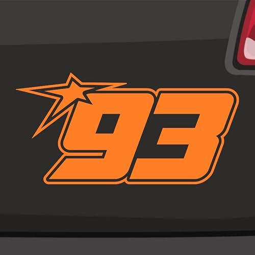 Generisch Startnummer 93 Aufkleber Raceing Start Sticker Auto Zahl MTB Motorrad 120x58cm Farbe: Orange