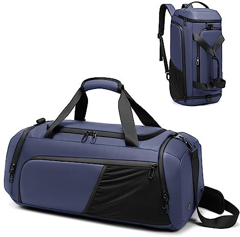 Sporttasche Herren Reisetasche 40L Sporttaschen mit Schuhfach Nassfach Wasserdicht Trainingstasche mit Rucksack Weekender Travel Gym Tasche Duffle Bag Fitnesstasche für Herren Damen