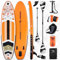 AUKAI SUP Board PRO | Aufblasbares Stand up Paddle Set | 320cm viele Modelle | 5 Jahre Garantie | inkl. Sonderzubehör | 2in1 Paddel Kajak-Sitz Action-Cam-Halterung Fußschlaufe Pumpe Rucksack (Orange)