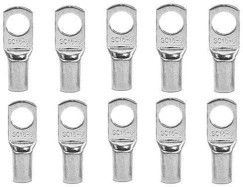 Rohrkabelschuh blank 16mm², Kupferrohrklemmen, 16 mm² x 8 mm Kabelschuh, Batterie-Starterkabel, Schweiß-Crimp-Anschlussring (Farbe : SC16-8, Größe : 50pcs)