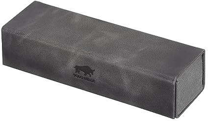 Solo Pelle Faltbares Brillenetui aus echtem Leder, tragbare Brillenbox zum falten, Brillen Etui mit Magnetverschluss Sonnenbrillenetui für Herren Damen Kinder