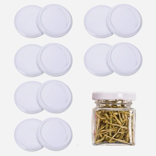 12 Pcs Metal Jam Jars with Twist-off Lids for Preserving, Sauce Jars - Universal Canning Lids (70mm)