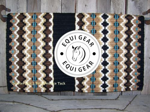 EQUIGEAR Western Show Horse Satteldecke aus neuseeländischer Wolle, Western-Design, handgefertigte Satteldecke, Wollpolster, Sensor Flex (Anpassung möglich), WK24 (36x42)