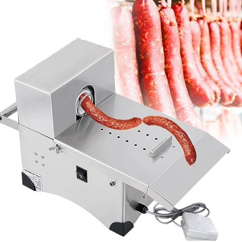 GBHJJ Legatrice Elettrica per Salsicce, Legatrice Automatica per Salsicce e Annodatrice in Acciaio Inossidabile per Uso Domestico Commerciale, Diametro Massimo 50 Mm,110V