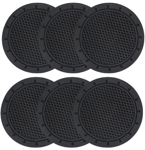 ZXUPOI 6 PCS Sottobicchiere per Auto Sottobicchiere Universale in Silicone per Auto Antiscivolo E ResistenteAccessorio per Interni Auto per Uomini e Donne